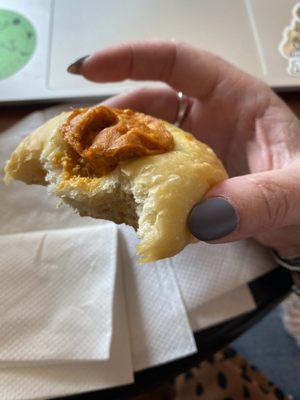 Seasonal Pumpkin Cream Cheese Kolache ($3.15)