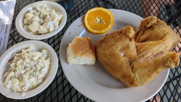 Half fried chicken platter