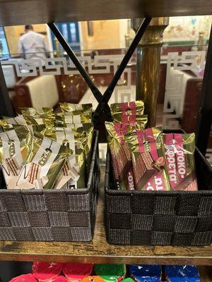 Chocolates that are sold at the front!