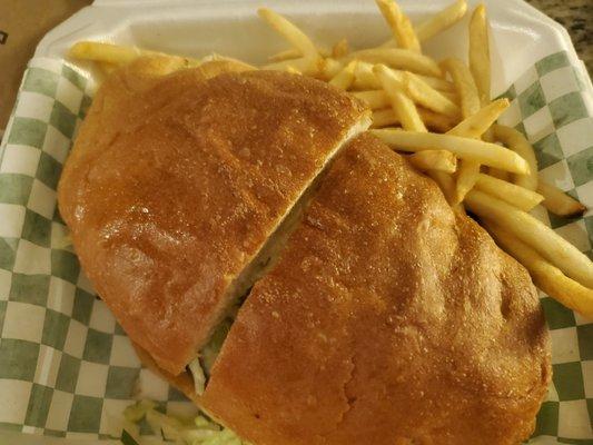 Mexican country fried steak sandwich