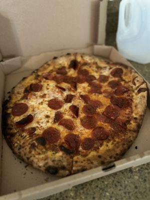 Pepperoni and cheese pizza