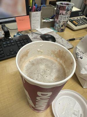 My "hot" chocolate that lost its whipped cream and apparently wasn't filled up correctly.