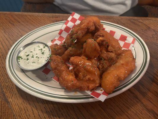 Chicken tenders with Buffalo sauce