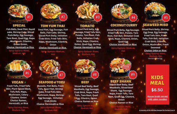 Hot Pot Menu