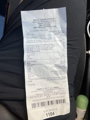 Receipt of forced purchase.