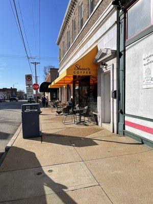 The front of the coffee shop