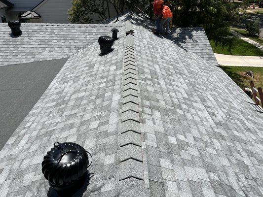 Alternative view of completed roof