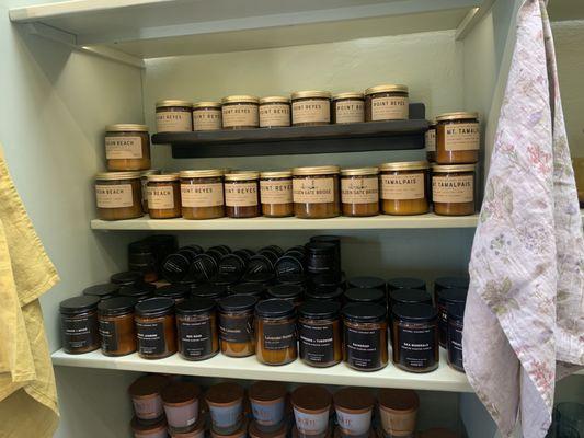 A nice selection of candles- full of locally inspired scents.