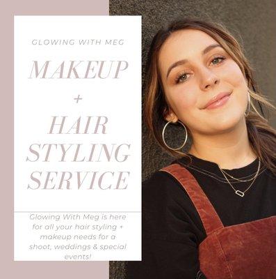 Makeup + Hair Styling for weddings and events