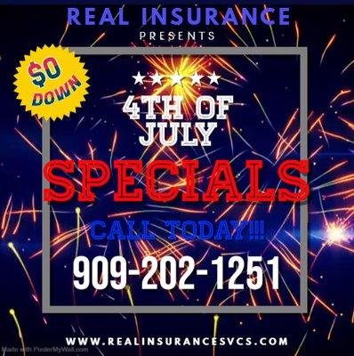 4th of July savings - $0 down payment and more!