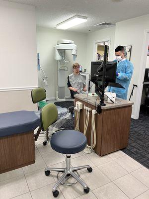 Dental back office getting X-rays for the new year check up!