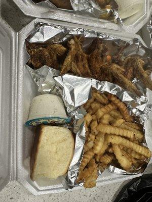 Lemon pepper wings and fries