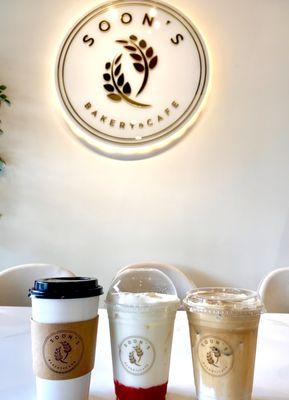 all drinks were really good! Must try signature coffee!  If you are not a coffee drinker, try their blueberry or strawberry latte!