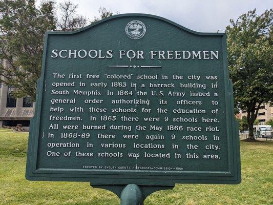 Schools for Freedmen Historical Marker