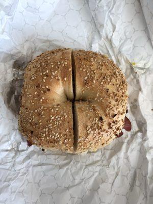 A bagel like no other, aka a sandwich!