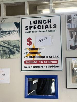 Updated lunch special as of 21 Jan 2023