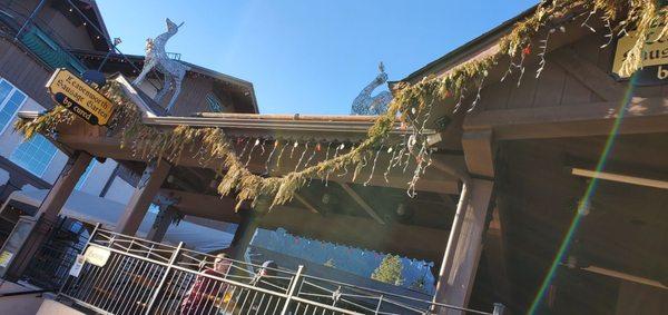 Elevated patio overseeing the main street.