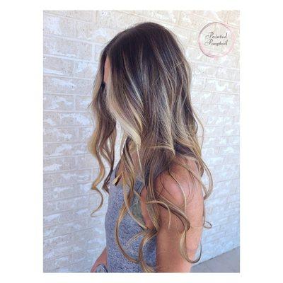 Balayage with money piece