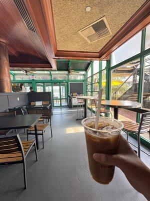 Cold brew coffee with oat milk