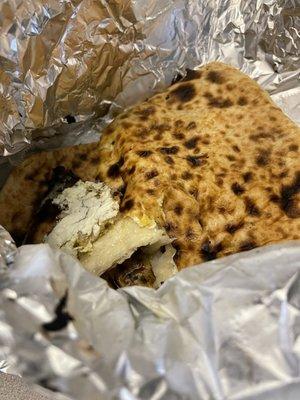 Goat cheese naan