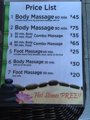 1hr foot massage $25