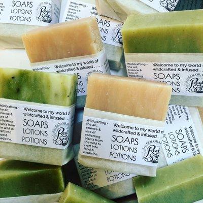 I infuse a wide variety of my olive oil soap with wild flowers and plants I collect in the wild mountains of Crested Butte! Enjoy!