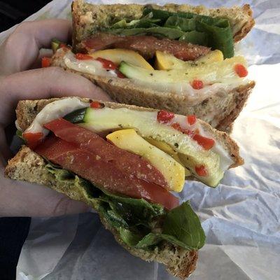 Veggie delight sandwich from the deli