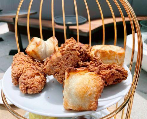 Fried Chicken (4 pcs) $22.00; southern biscuits $8.00