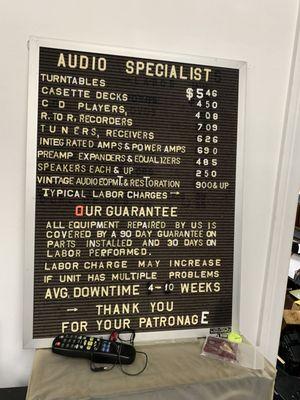 Audio Specialist Vintage Letterboard