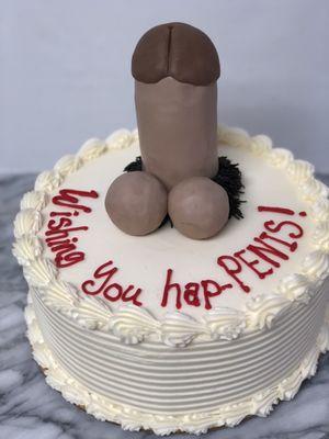 3D penis cake, medium shade.