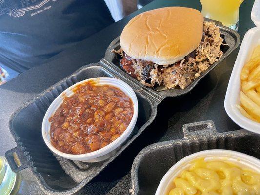 Bbq beans 2 meat combo with brisket and burnt ends