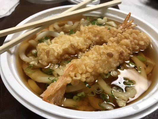 Shrimp tempura udon