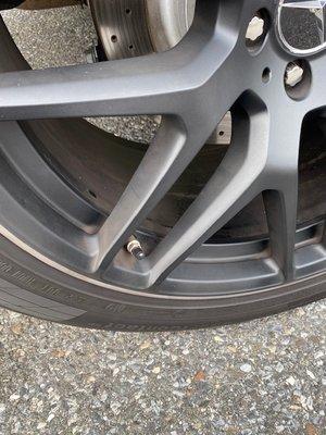 May look like brake dust and dirty but that's actually their version of a painted/refinished wheel.  Horrible