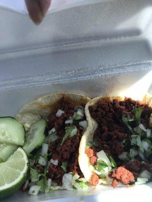 Chorizo street tacos