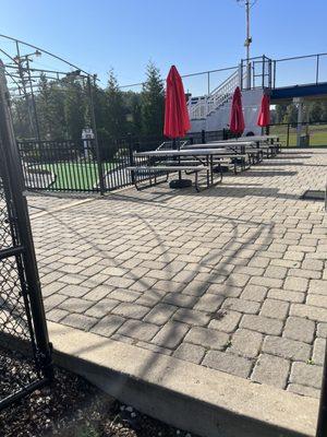 Patio for mini golf parties