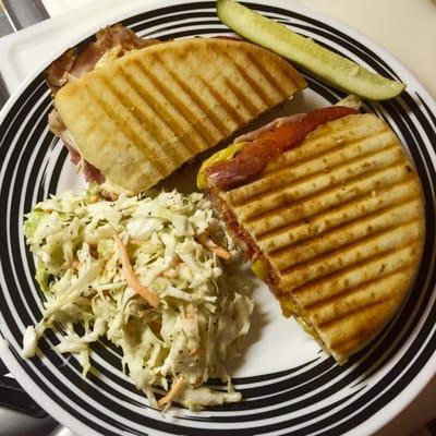 Big Smokey and homemade coleslaw! (On one of my plates at home)