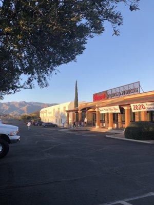 Front entrance and mountain views.