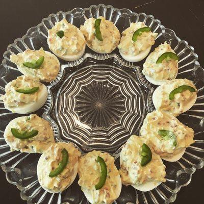 Bacon jalapeño deviled eggs