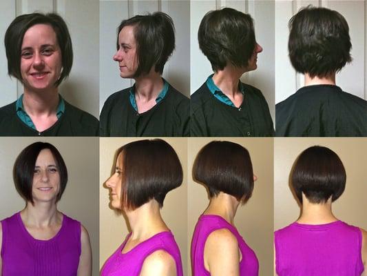 Before and After A-Line Haircut http:/bellahairdesigns.net