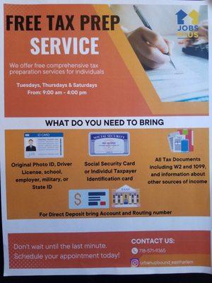 Free Tax Prep Service!