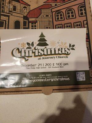 Christmas advertisement on box