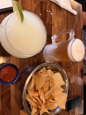 Frozen margarita, chips & salsa, draft Modelo