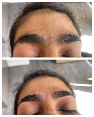 Beautiful eyebrows threading