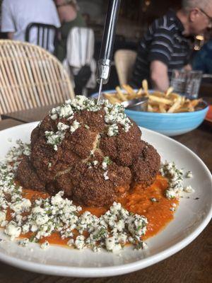 Cauliflower (roasted with feta and romesco-our waitress recommended a side of fries to dip in extra sauce which was brilliant!)