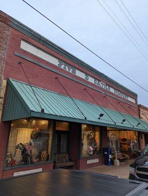 Outside of the Five D Cattle Company Steakhouse in Avinger, Tx