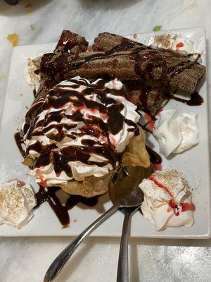 Churros & fried ice cream