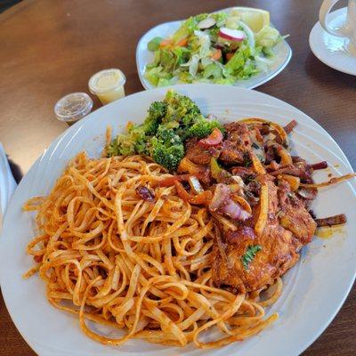 Chicken Steak and Pasta