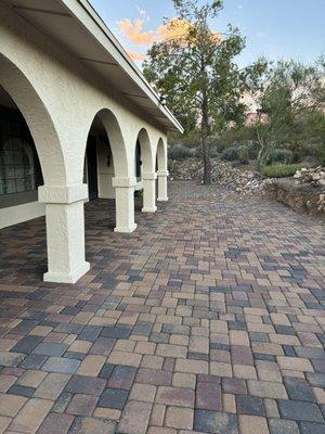 Paved porch also