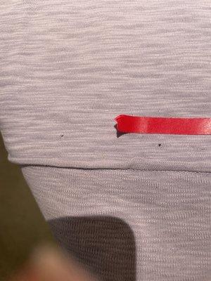 This pic shows 2 of the 3 holes in the fabric.