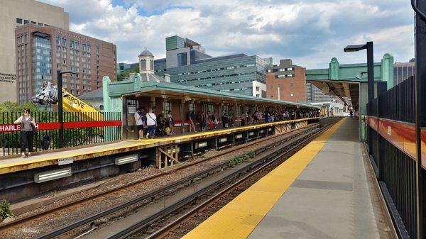 Looking across at the outbound platform at Charles/MGH T station